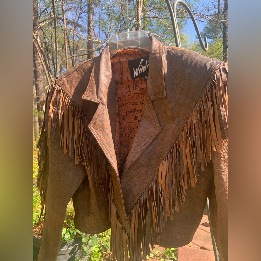 Winlit Suede Fringe Jacket - Brown - Picture 2 of 8